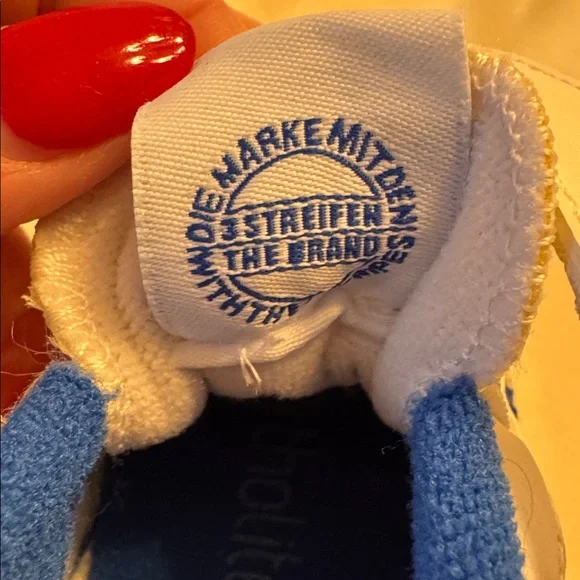 Like new! Baby Adidas Forum Low Cloud White Royal Blue, sz 4c - Picture 8 of 10